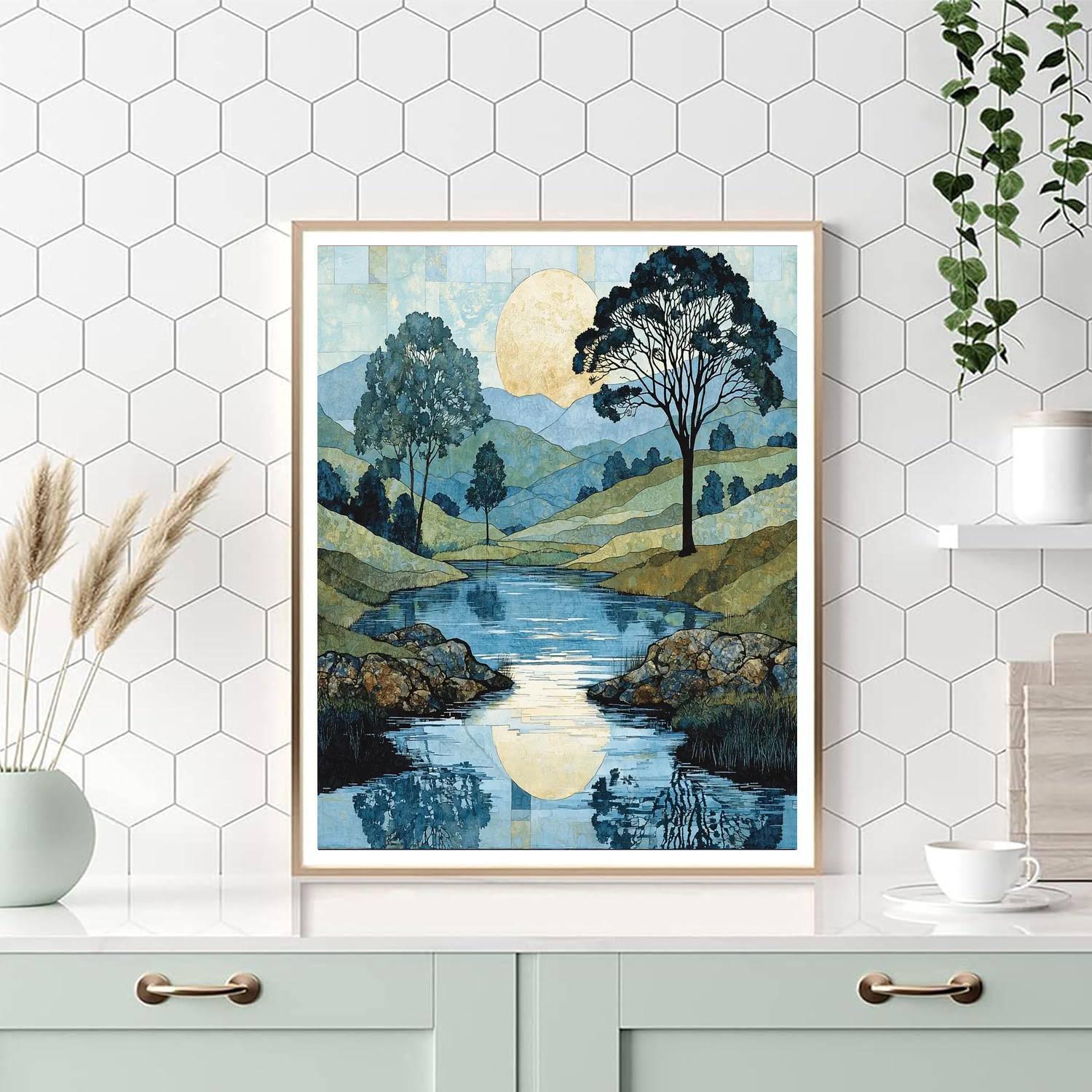 Nandalal Bose Inspired Reflection Of Tranquility  Painting Number Kit