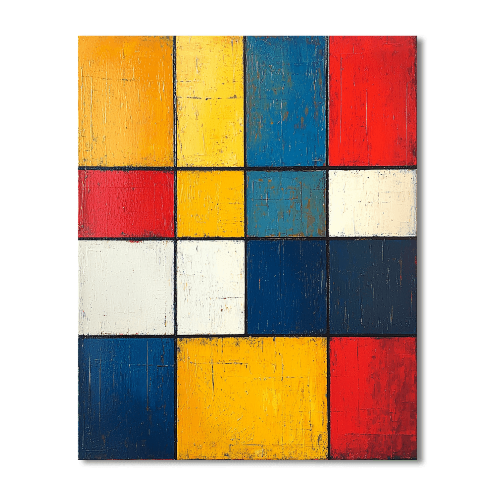Piet Mondrian Inspired Patterns In Motion  Paint By Numbers Kits