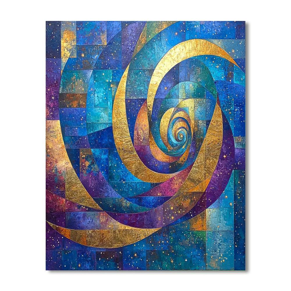 Paul Cézanne Inspired Abstract Cosmic Waves  Paint By Number