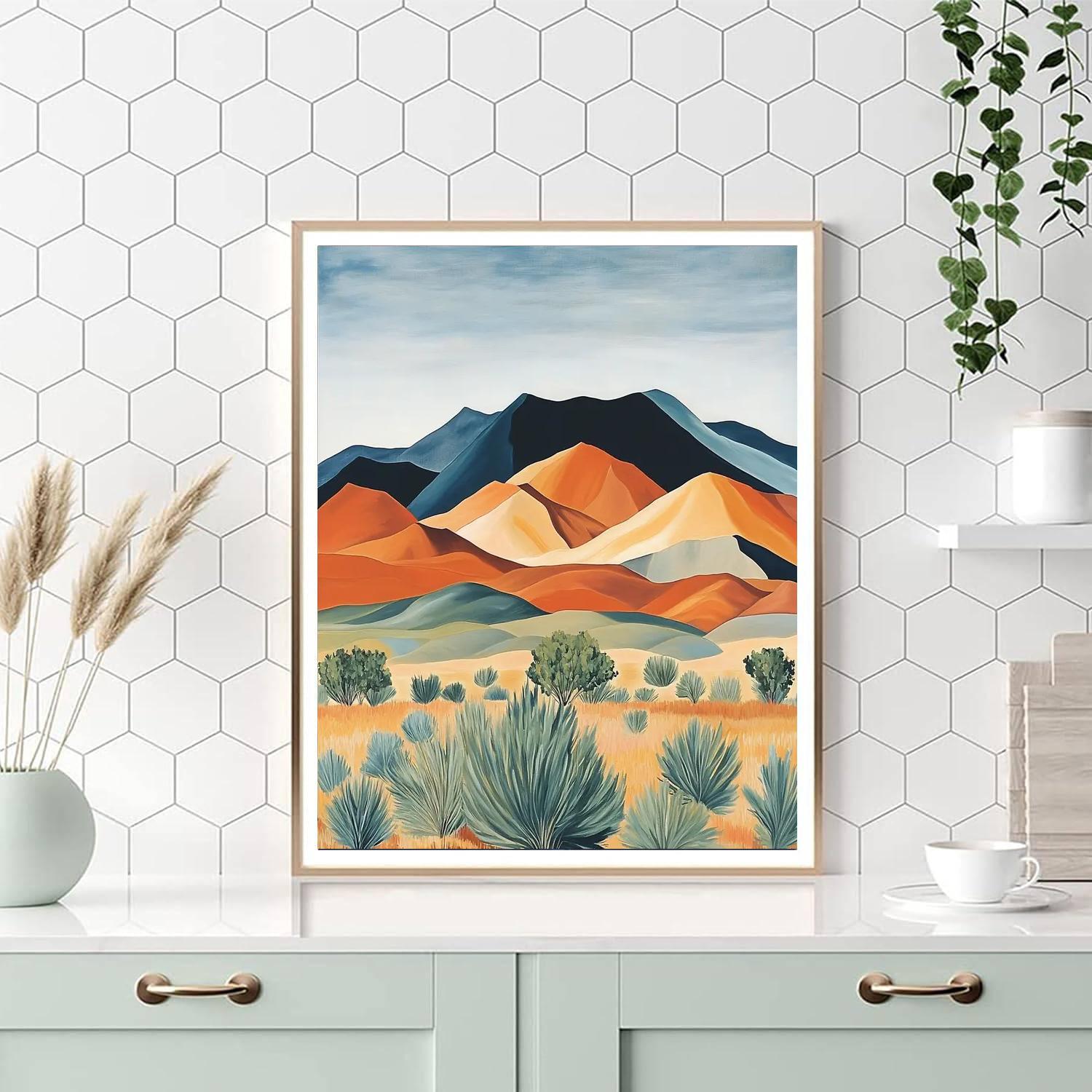 Georgia O'Keeffe Inspired Desert Mirage Harmony  Number Painting
