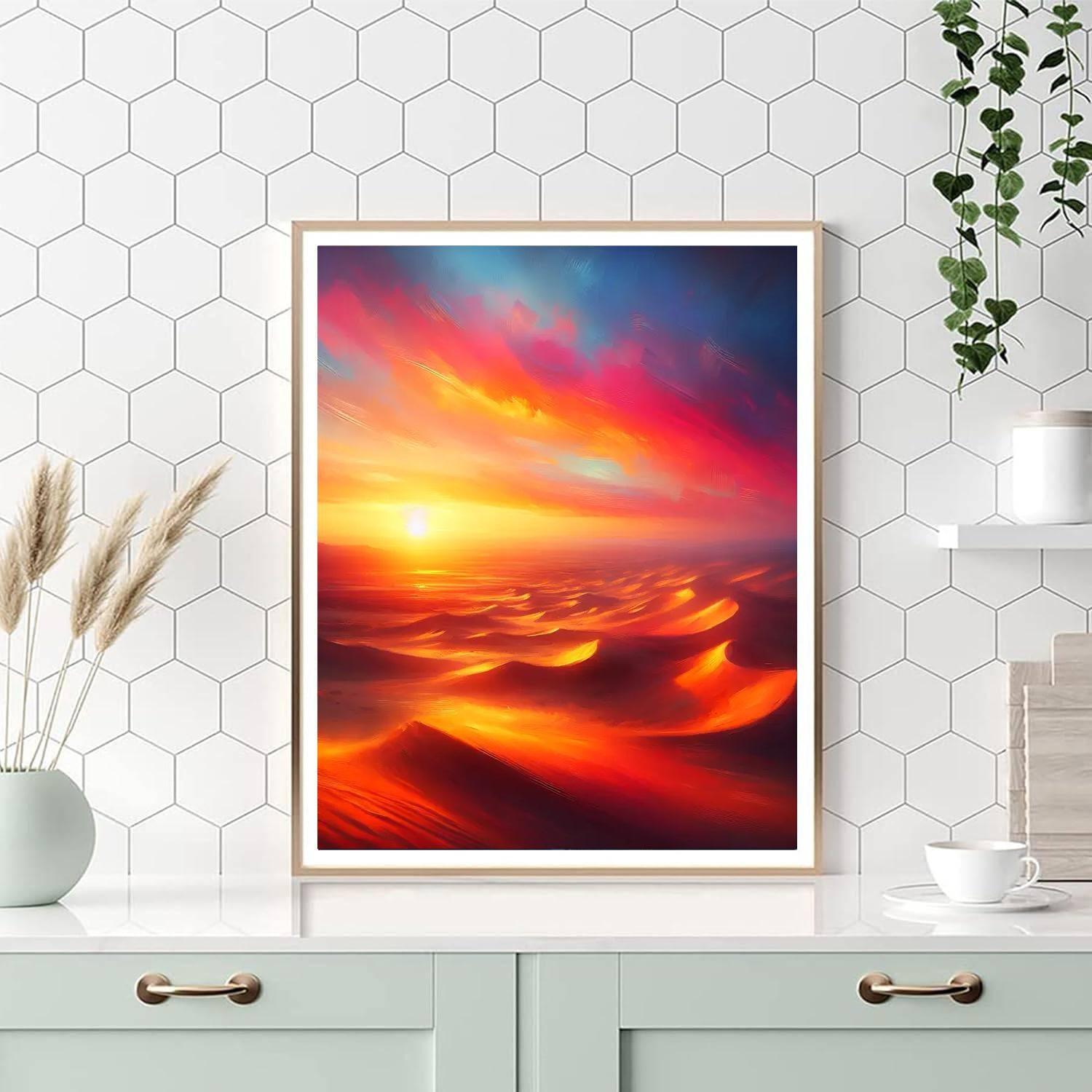 Desert Sunset Symphony Number Painting