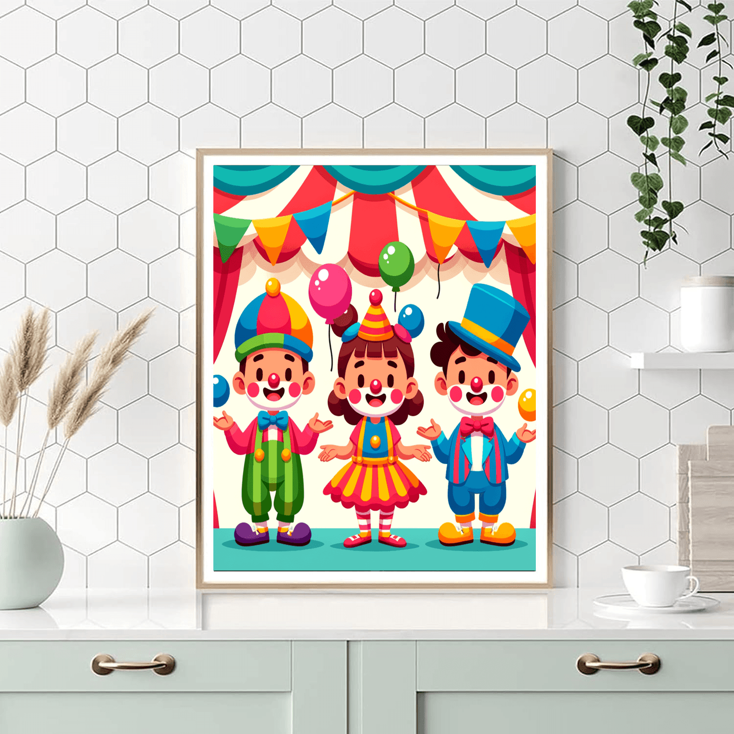 Jolly Circus Clowns Paint By Number