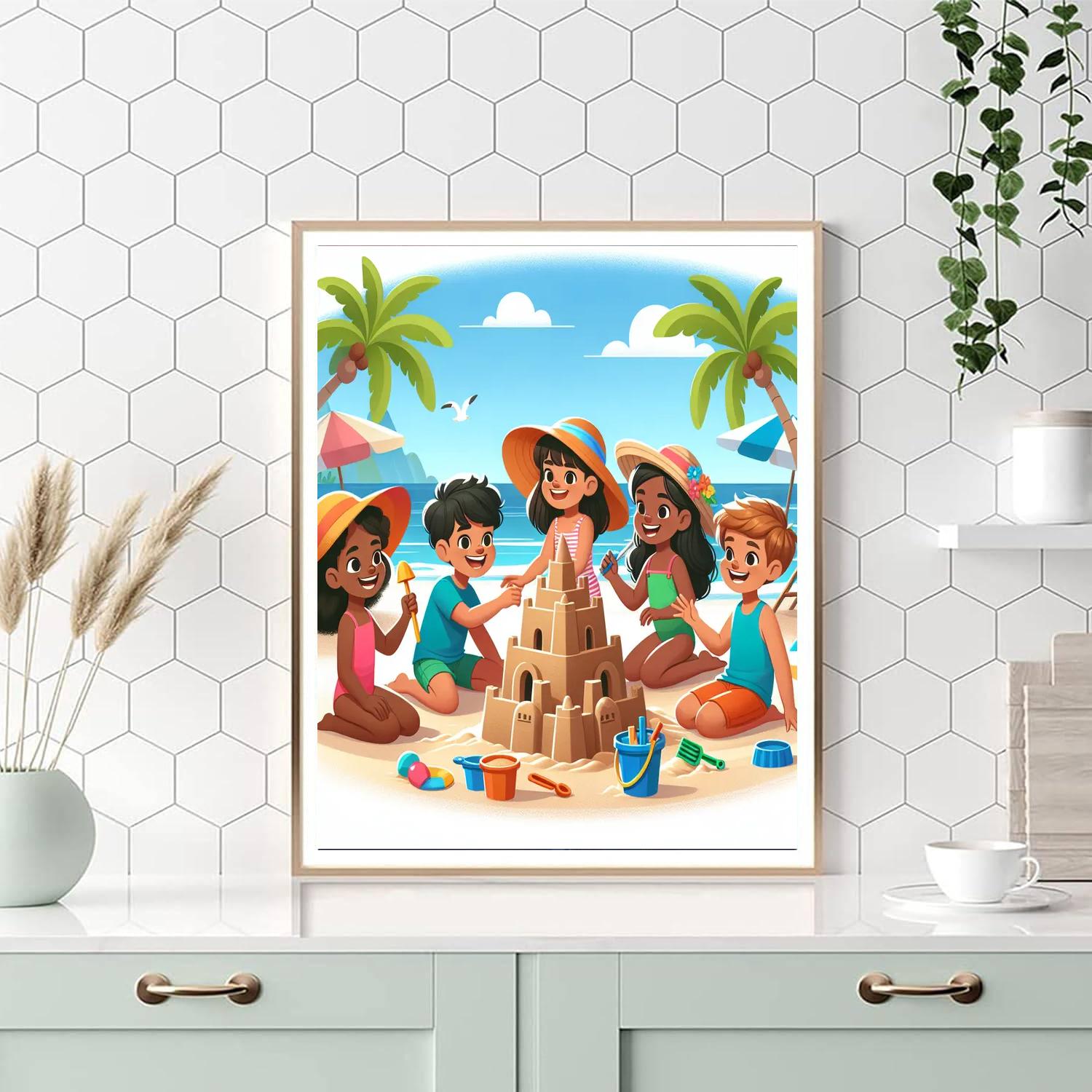 Sunny Tropical Beach Paint By Numbers Art