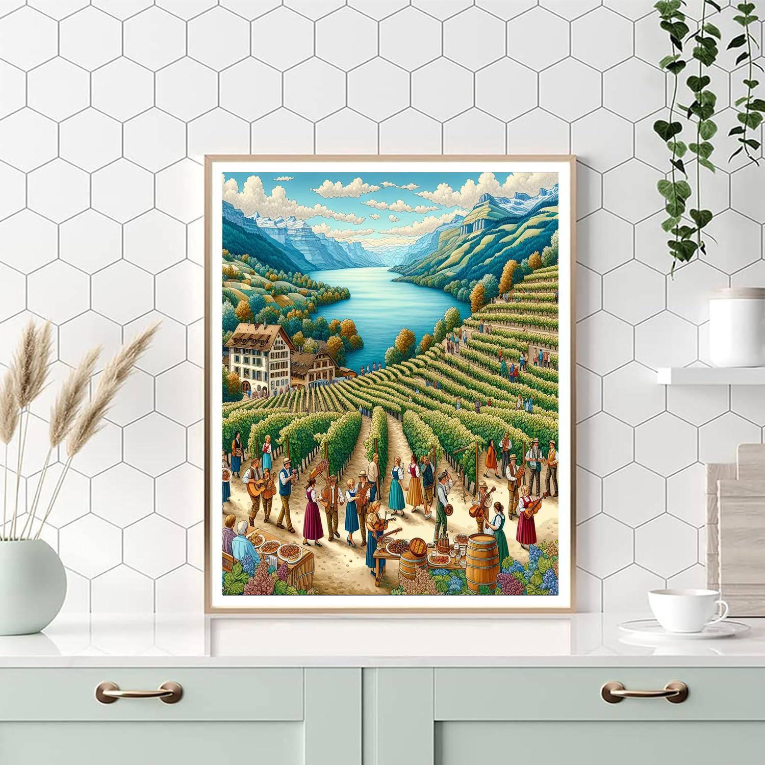 Lavaux Vineyard Terraces Festival - Switzerland Numbered Painting Kits