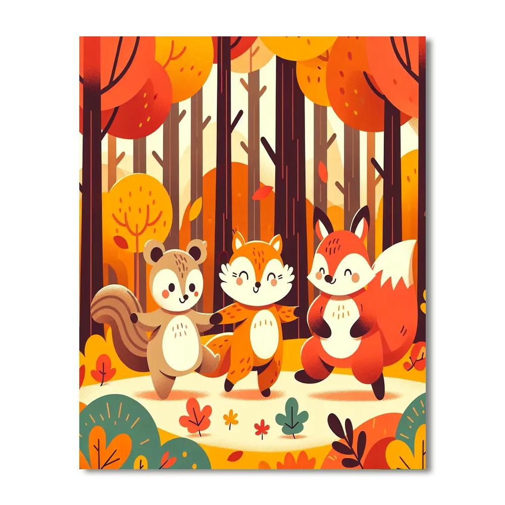Autumn Forest Frolic Paint By Color