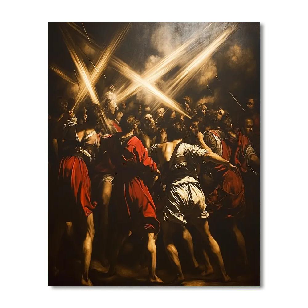 Caravaggio Inspired Eclipsing Duality  Paint By Color