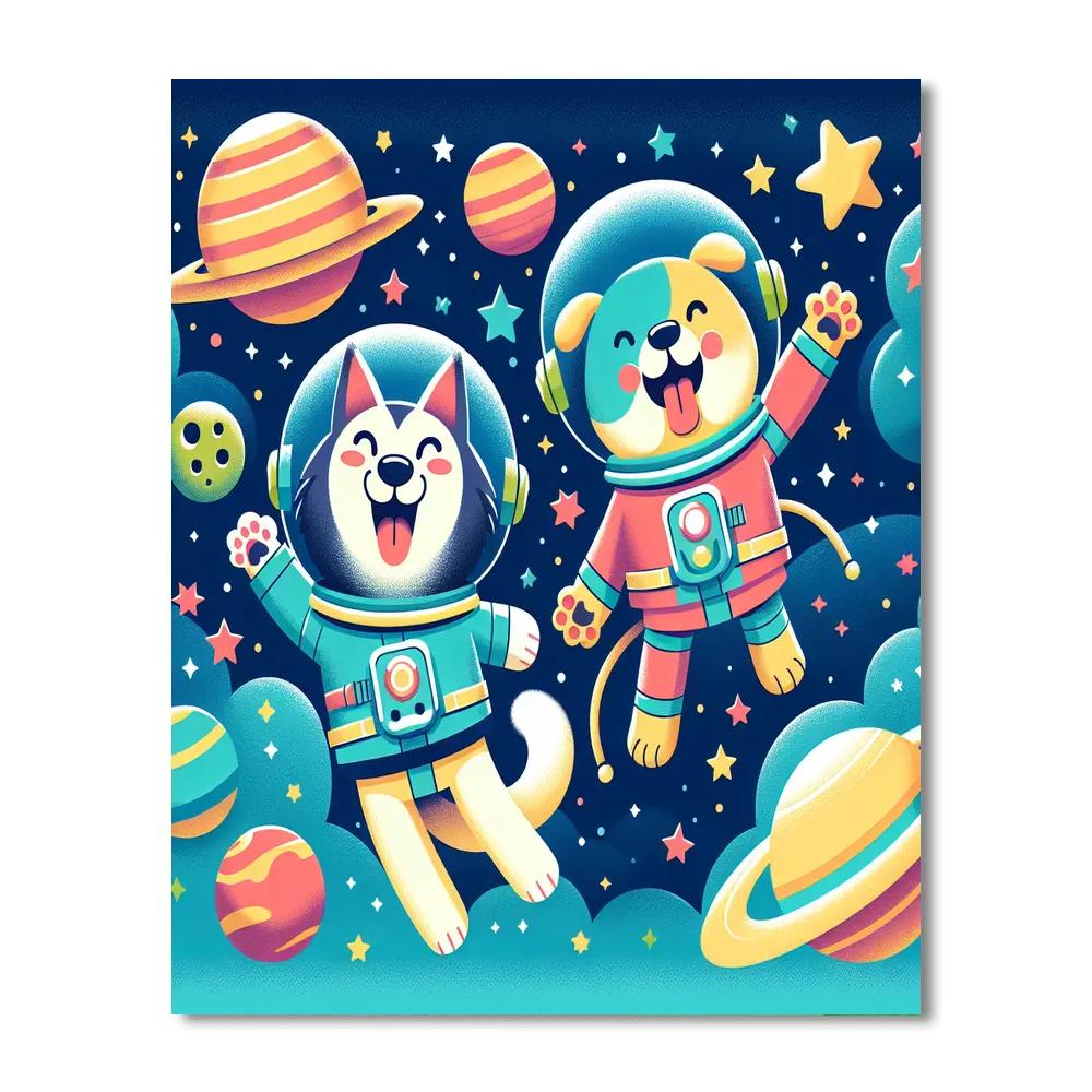 Space Animal Expedition Number Painting