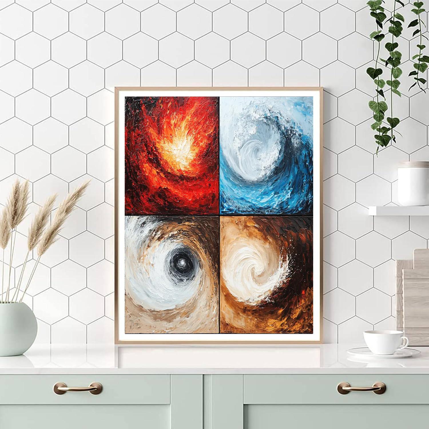Michelangelo Inspired Elemental Convergence  Numbered Painting Kits