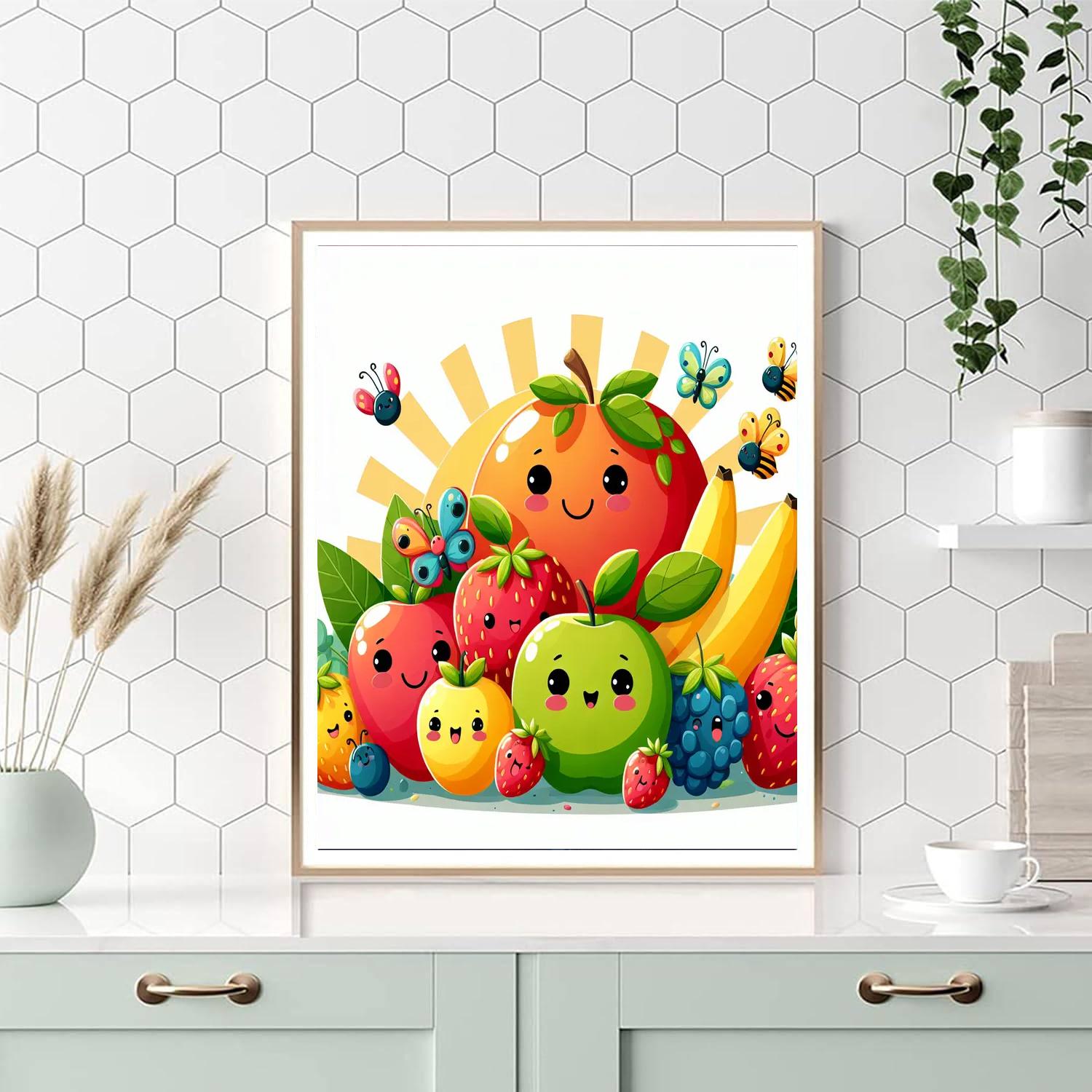 Colorful Fruit Fiesta Number Painting