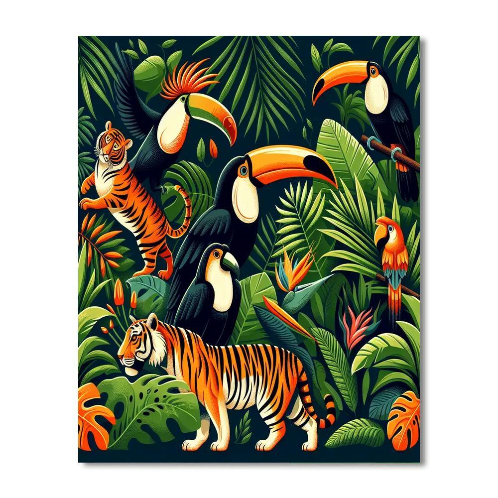 Imaginative Jungle Journey Paint By Numbers Art