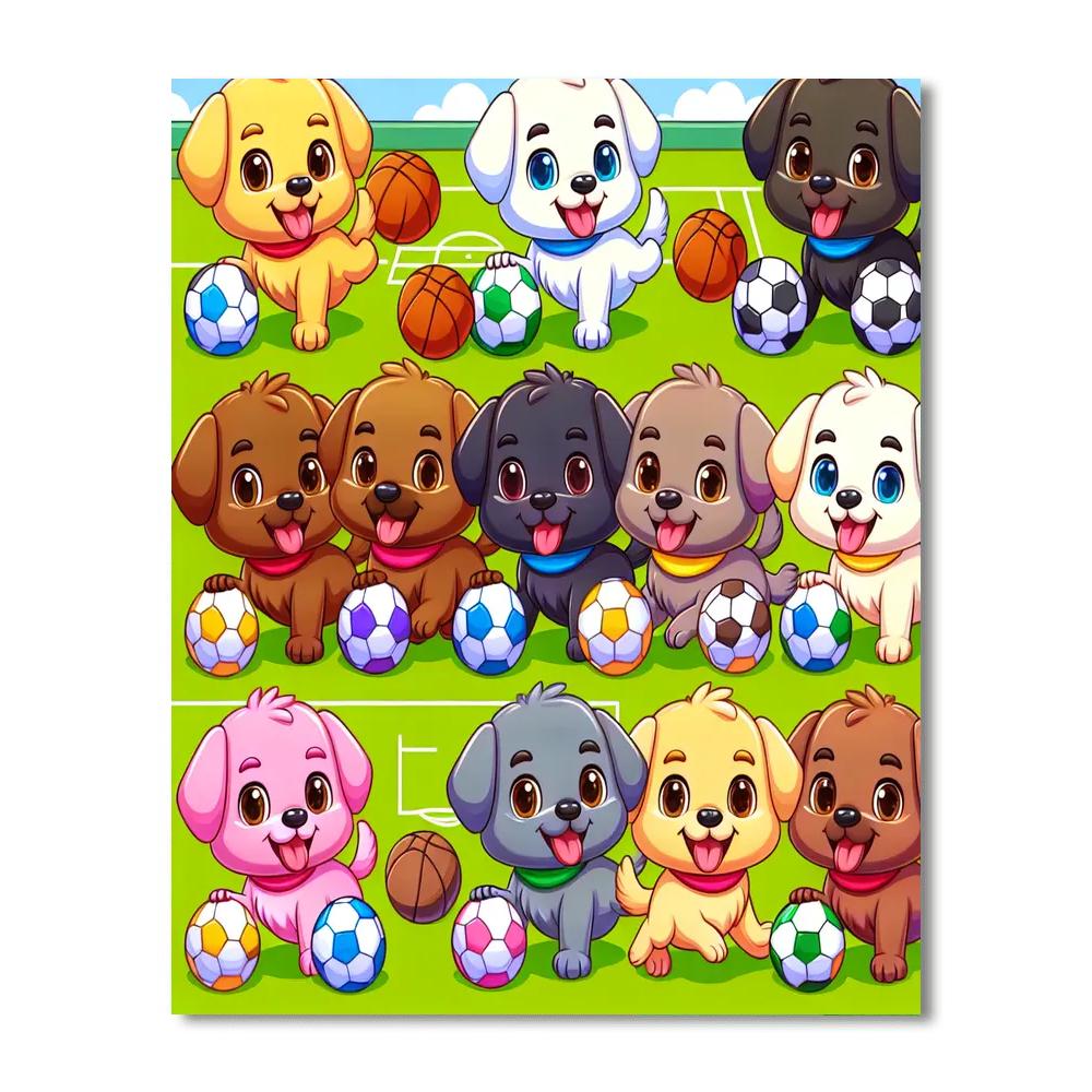 Sporty Pups Challenge Painting Number Kit
