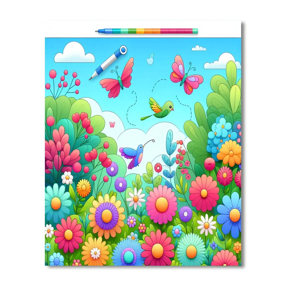 Colorful Garden Harmony Painting Number Kit