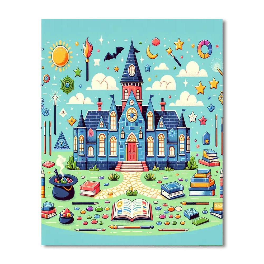 Enchanted Wizard's Academy Number Painting