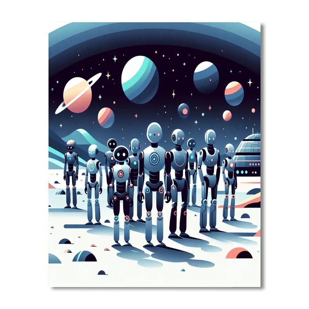 Robot Space Explorers Paint By Number