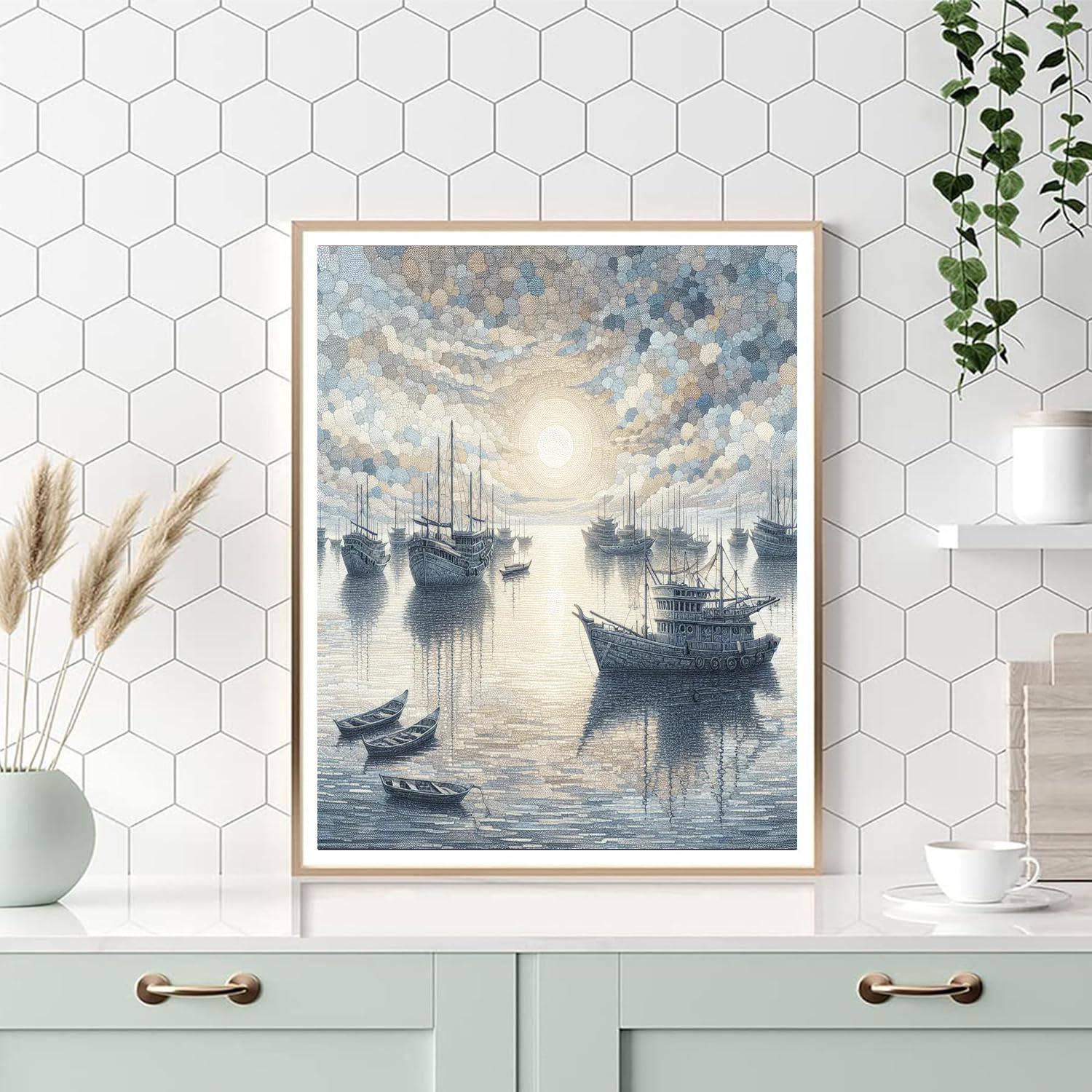 Nautical Harbor View Paint By Number