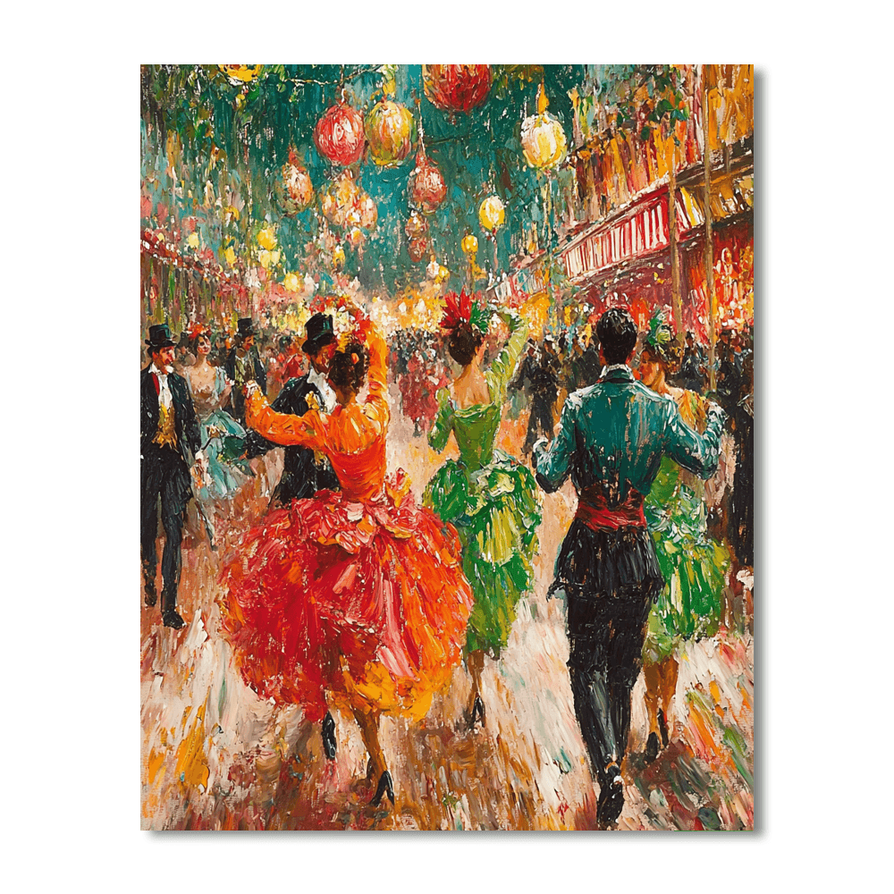 Henri De Toulouse-Lautrec Inspired Carnival Colors  Paint By Numbers