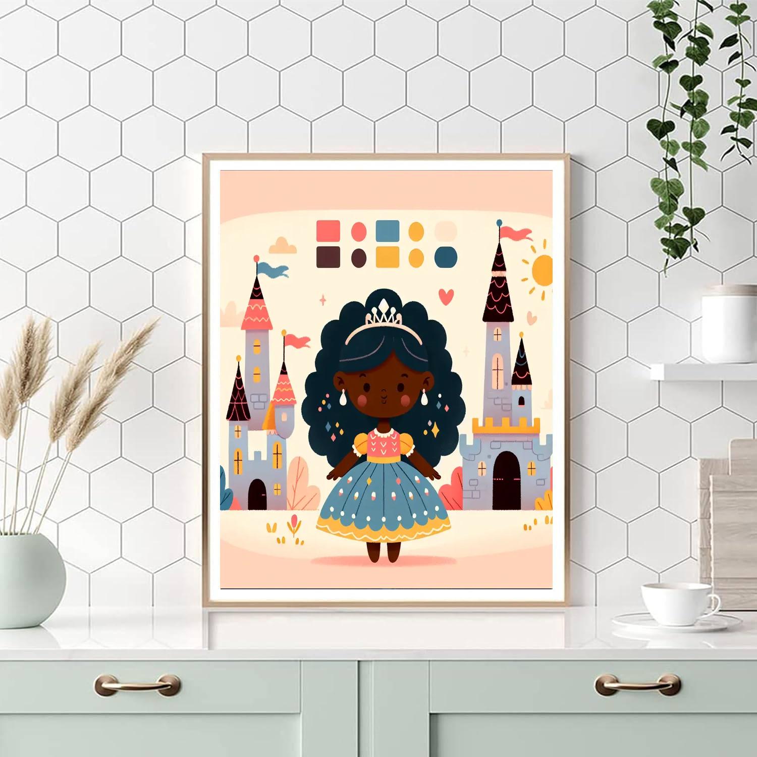 Royal Castle With Princess Bella Numbered Painting Kits
