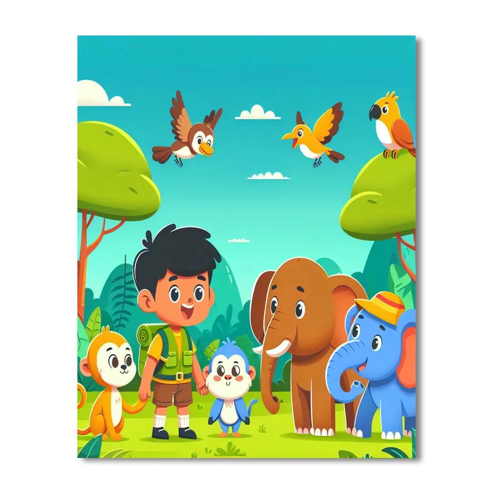 Safari Jungle Encounter Painting Number Kit