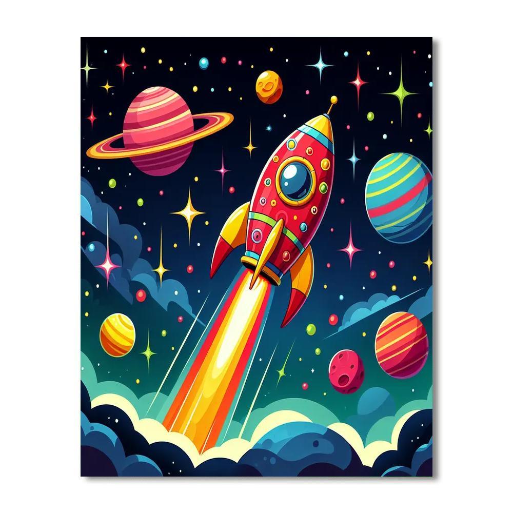 Adventurous Rocket Paint By Numbers Art