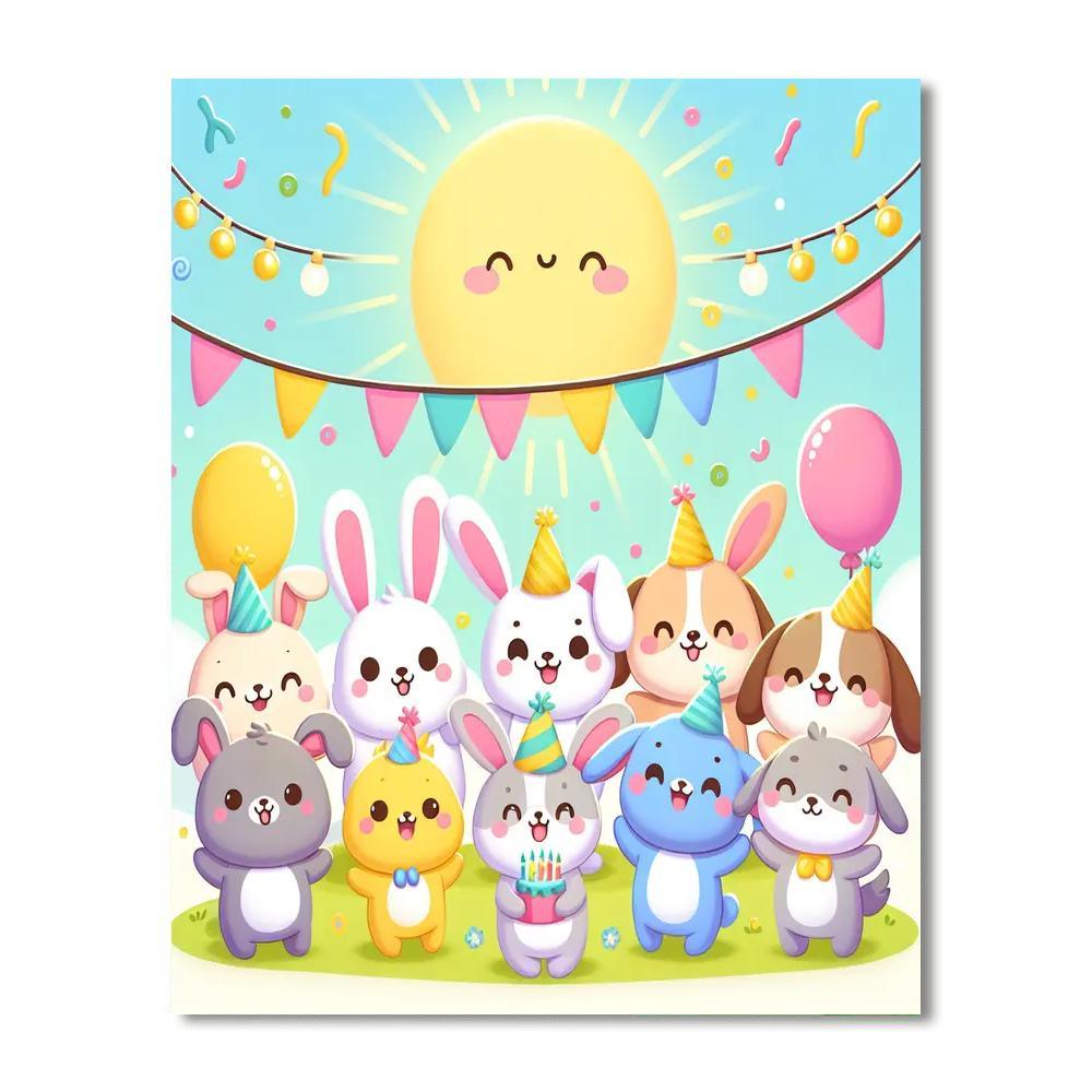 Cute Critters Party Paint By Numbers Art