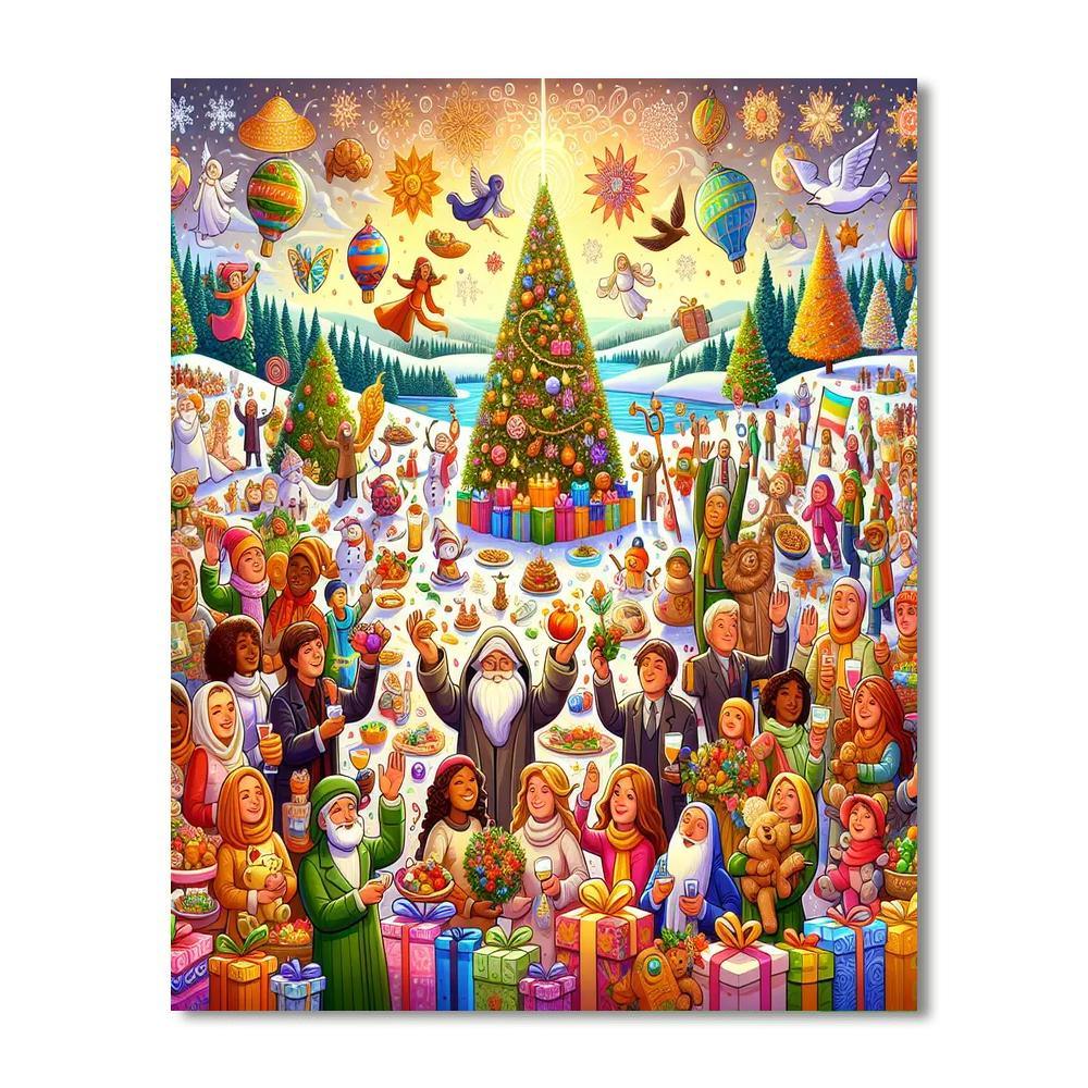 Whimsical Holiday Festivities Paint By Numbers Kits