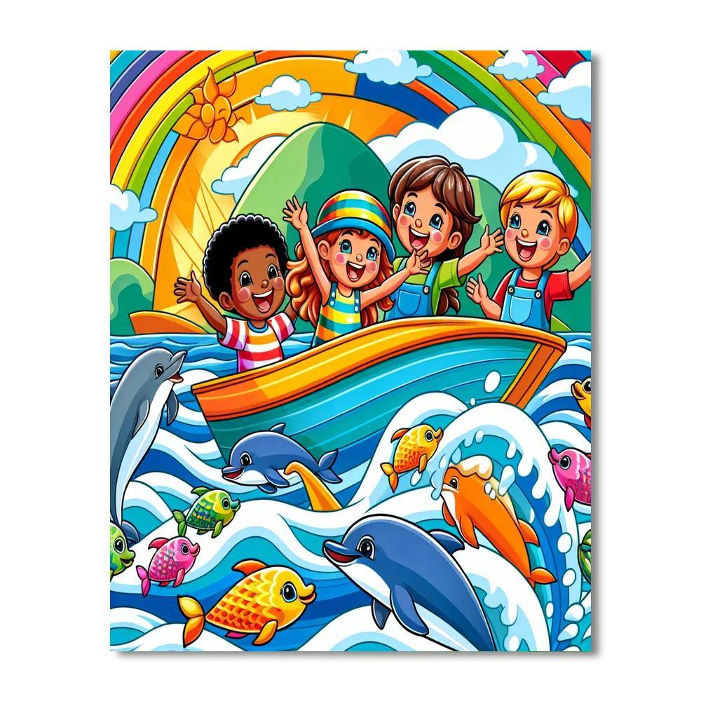 Friendly Sea Adventure Paint By Numbers Art
