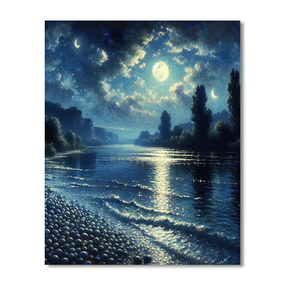 Mystical Night On The River Paint By Color