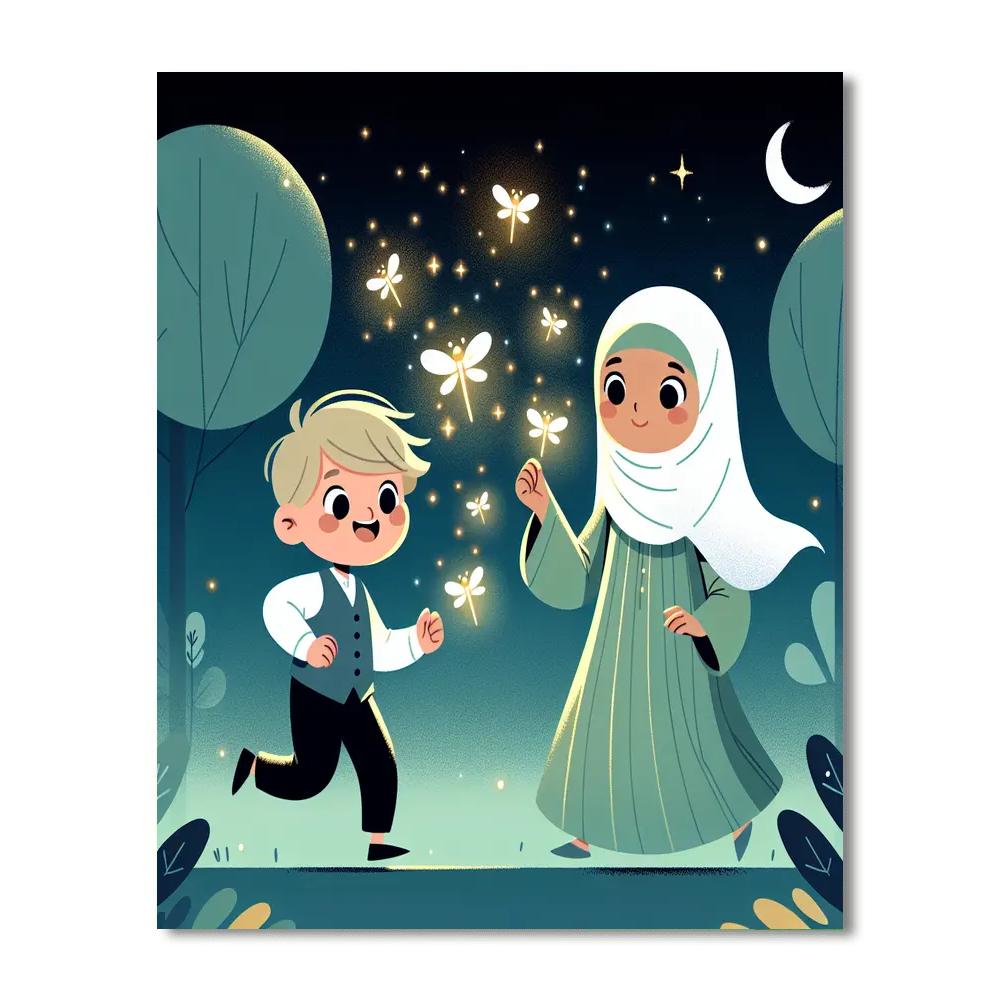 Friendly Firefly Fiesta Number Painting