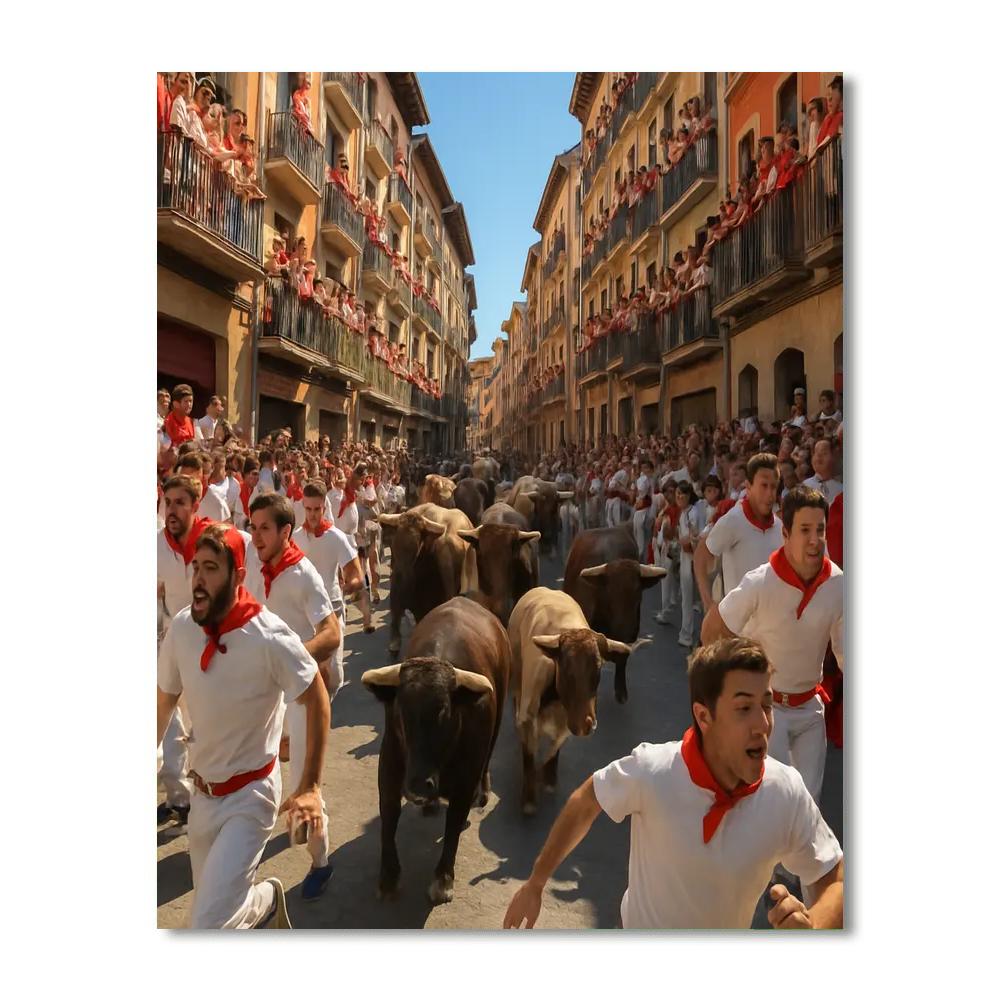 Dia De San Fermin - Spain Painting By Numbers Kit