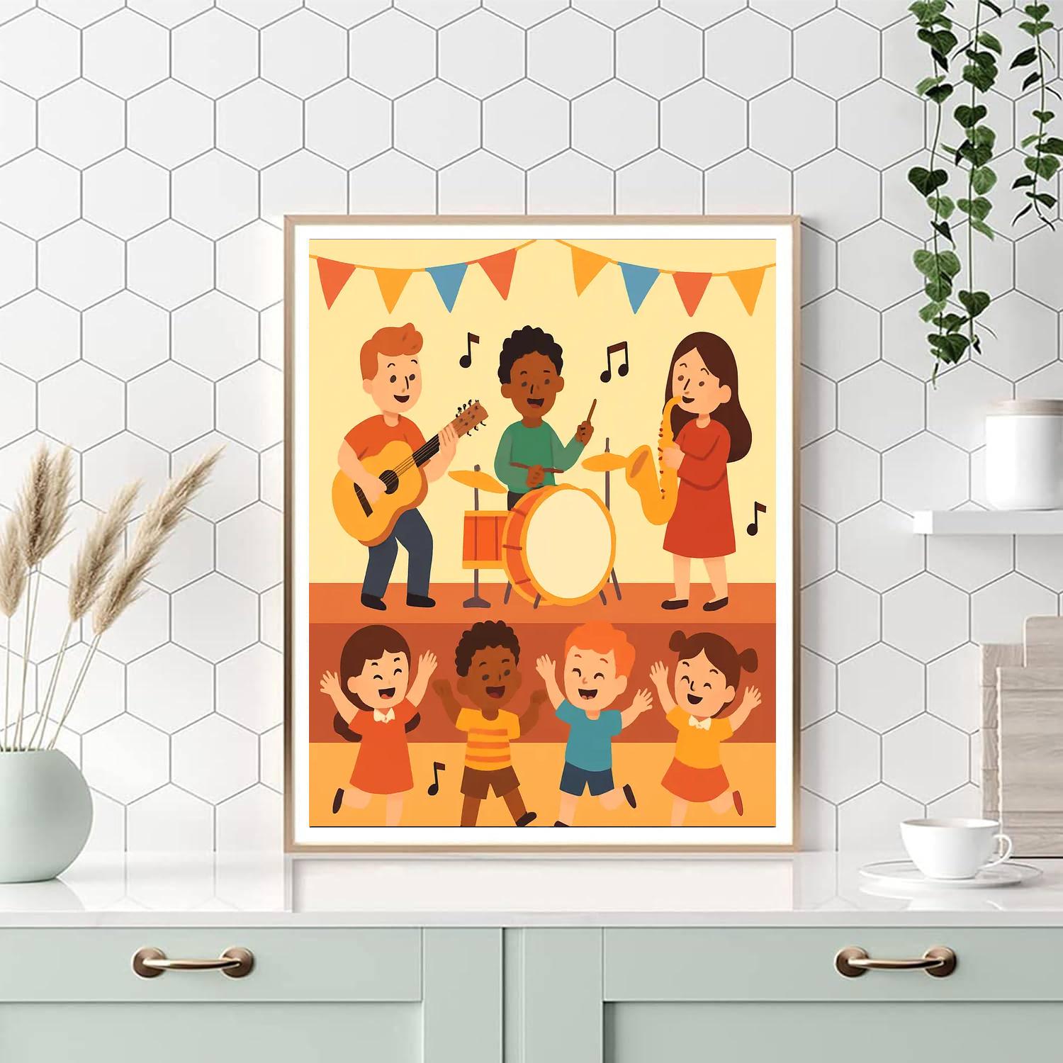 Cheerful Music Concert Paint By Color
