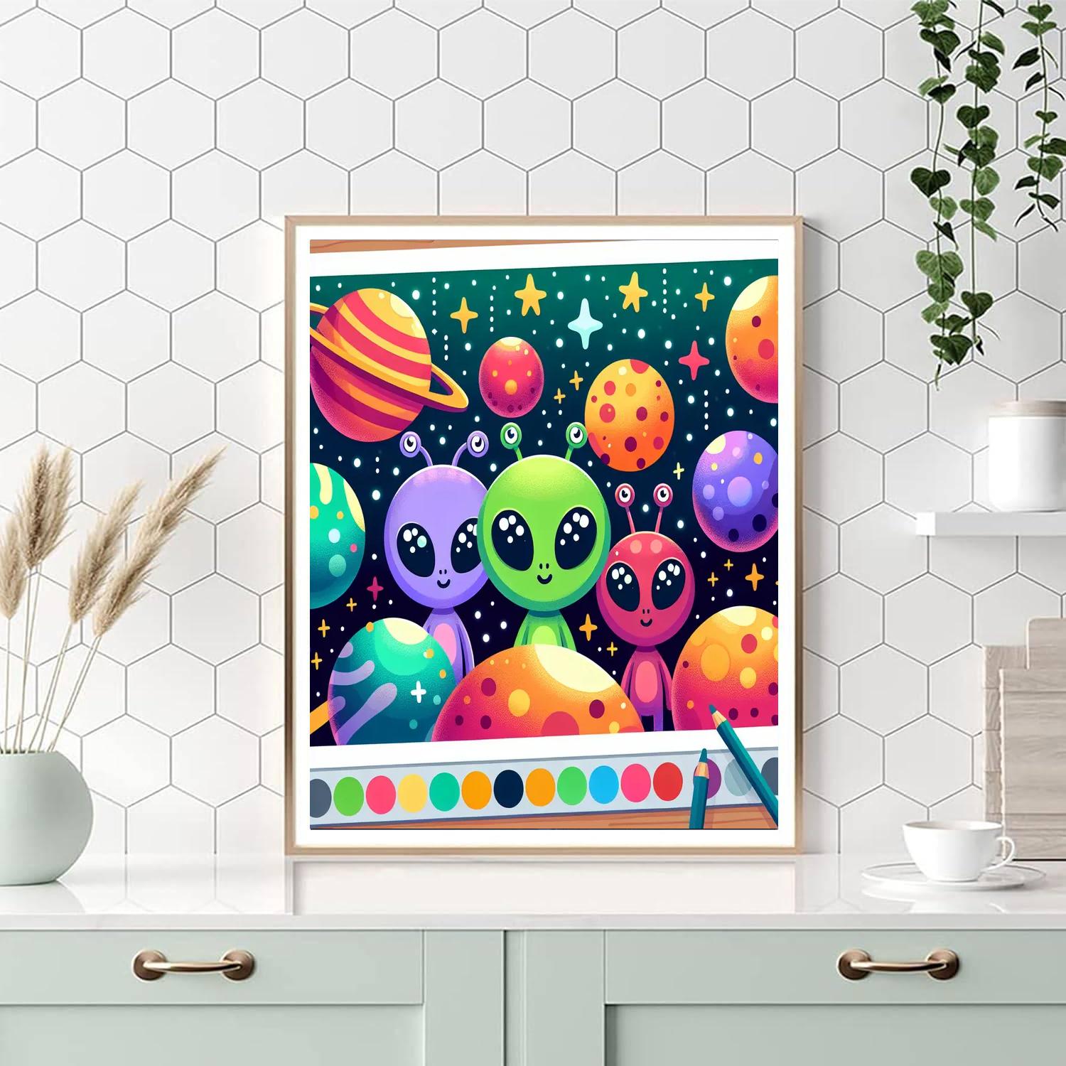 Happiness In Space Paint By Color