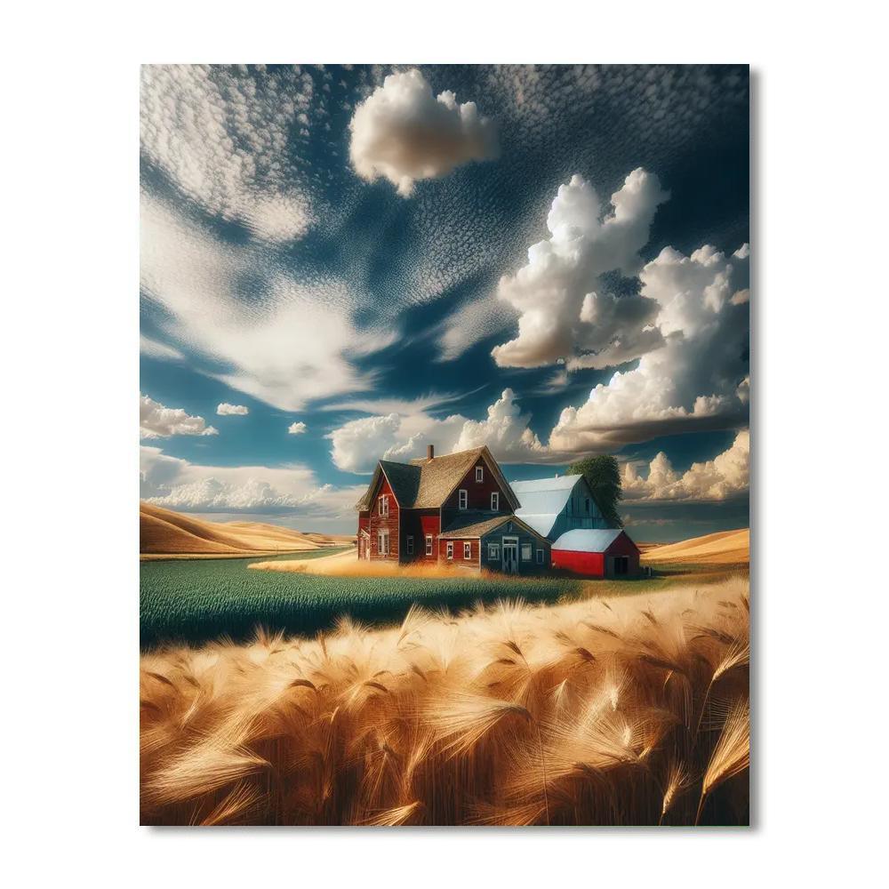 Rustic Farmhouse Afternoon Painting Number Kit