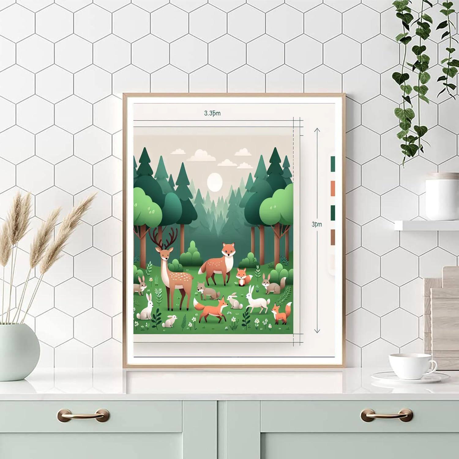 Forest Creatures At Play Painting By Numbers Kit