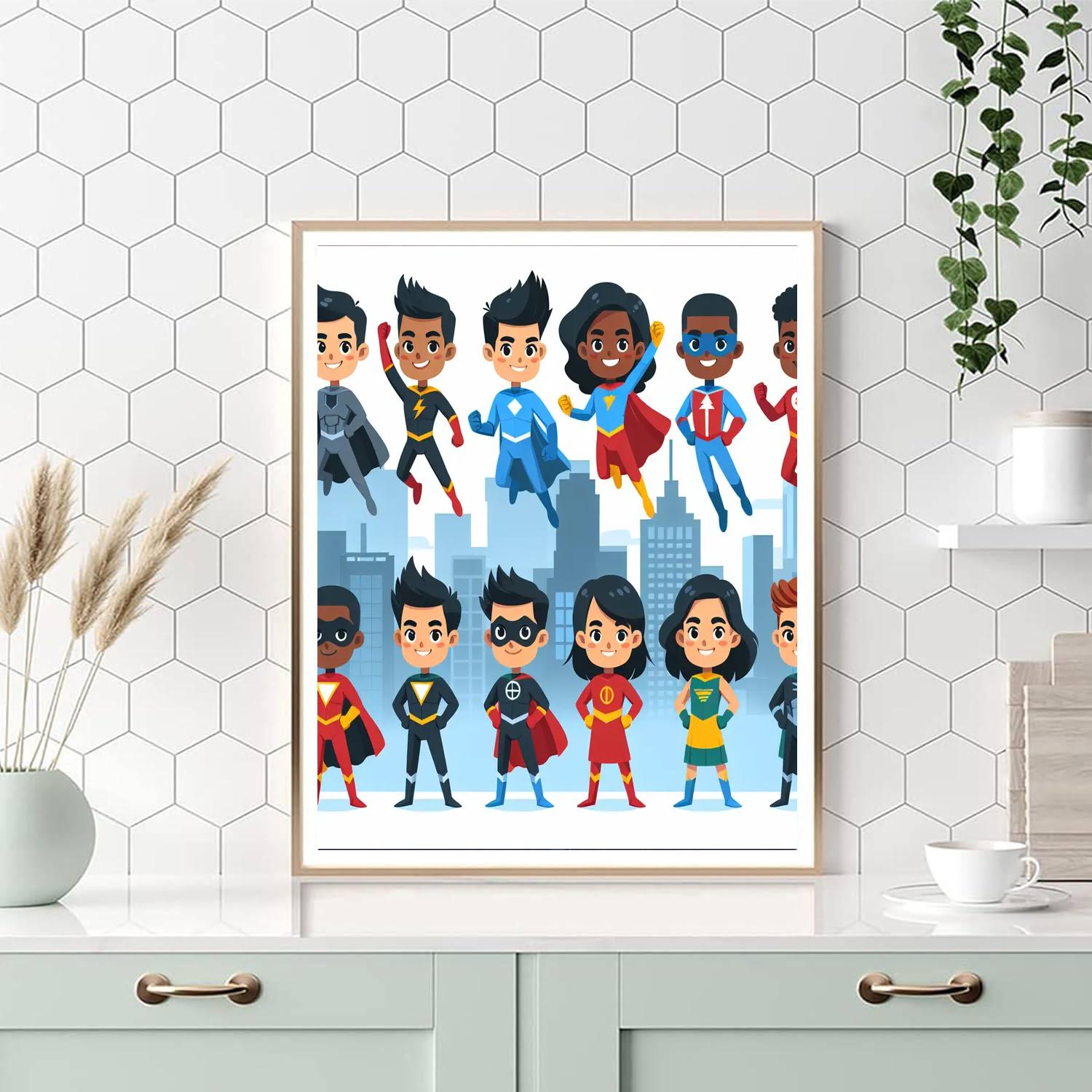 Cool Superheroes Paint By Numbers Art