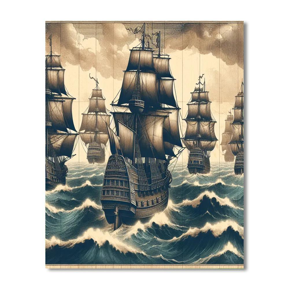 Vintage Maritime Adventure DIY Paint By Numbers