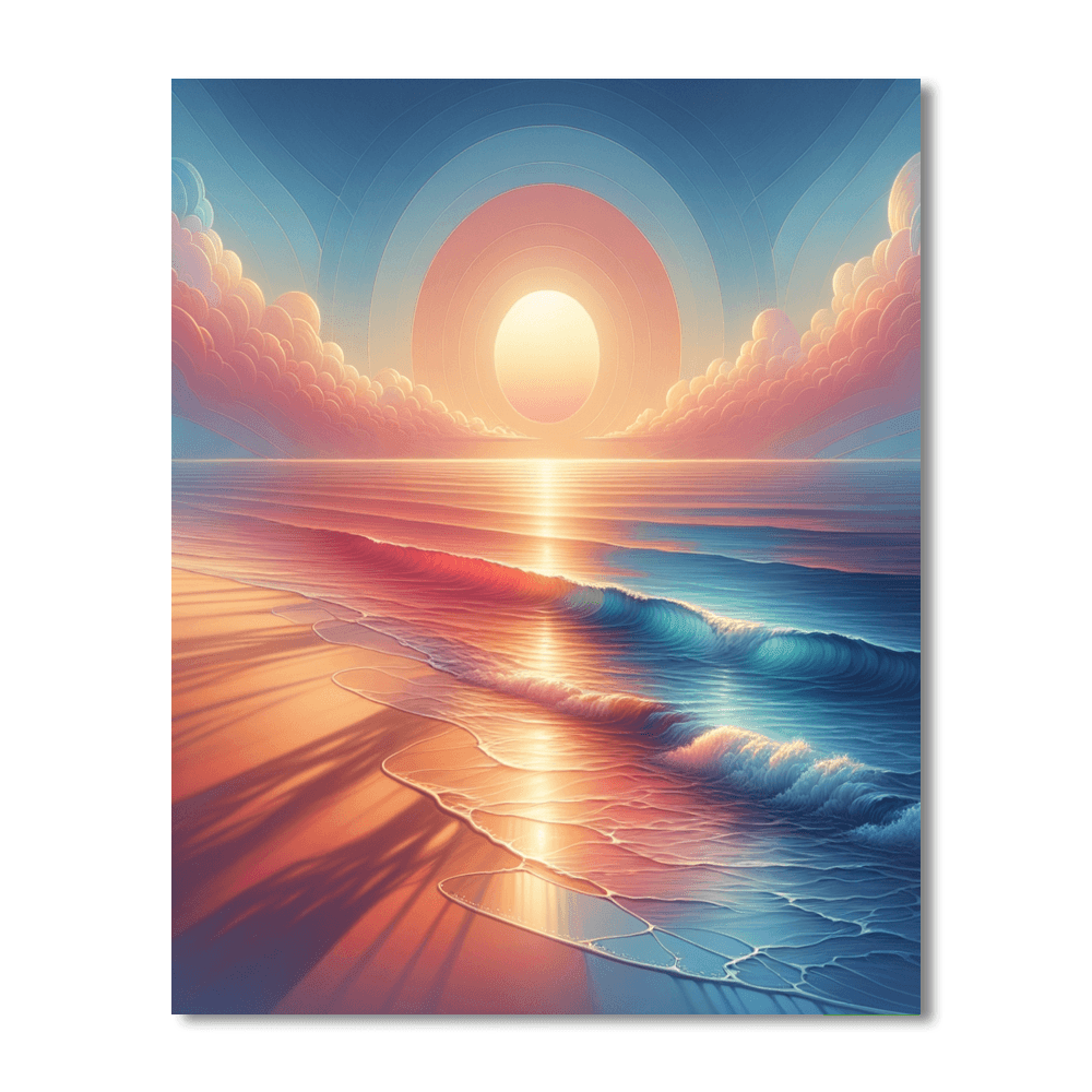 Ocean Waves At Dusk Numbered Painting Kits