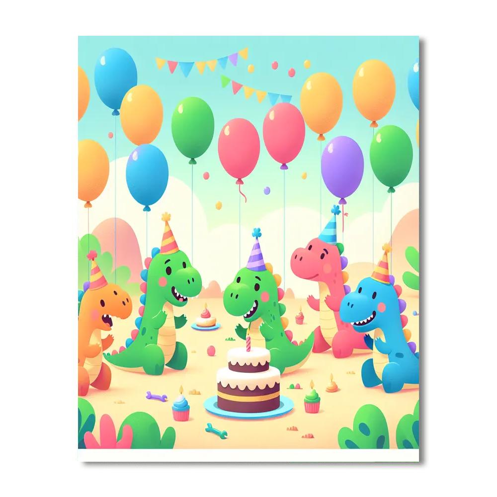 Happy Dino Party Painting Number Kit