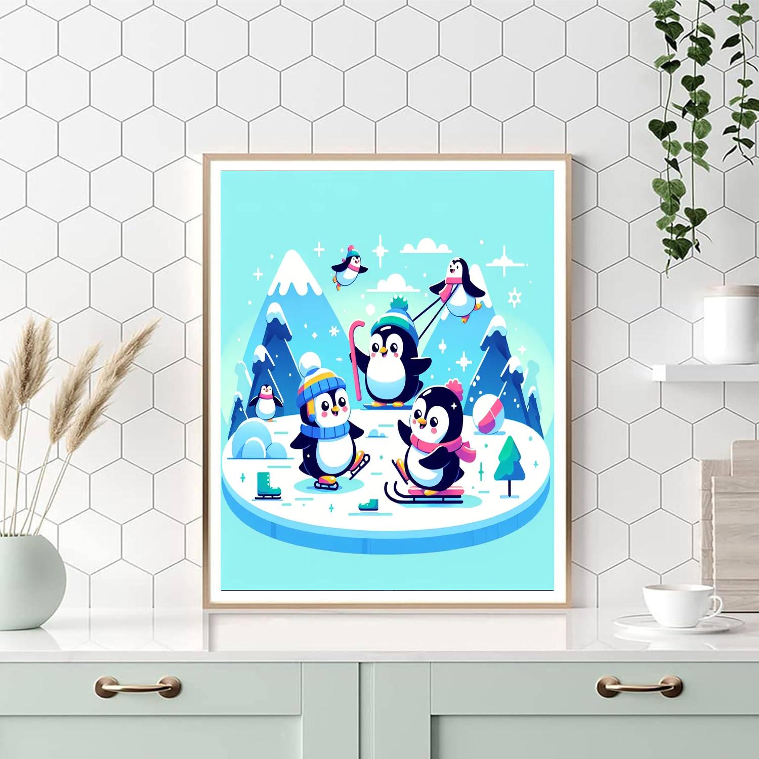 Penguin Ice Kingdom Paint By Numbers Art