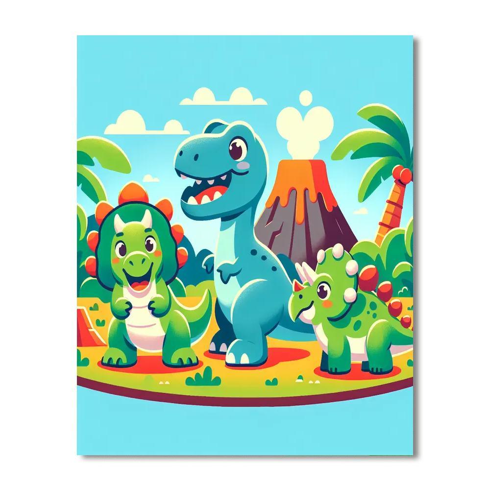 Adventure With The Dino Team Paint By Numbers Kits
