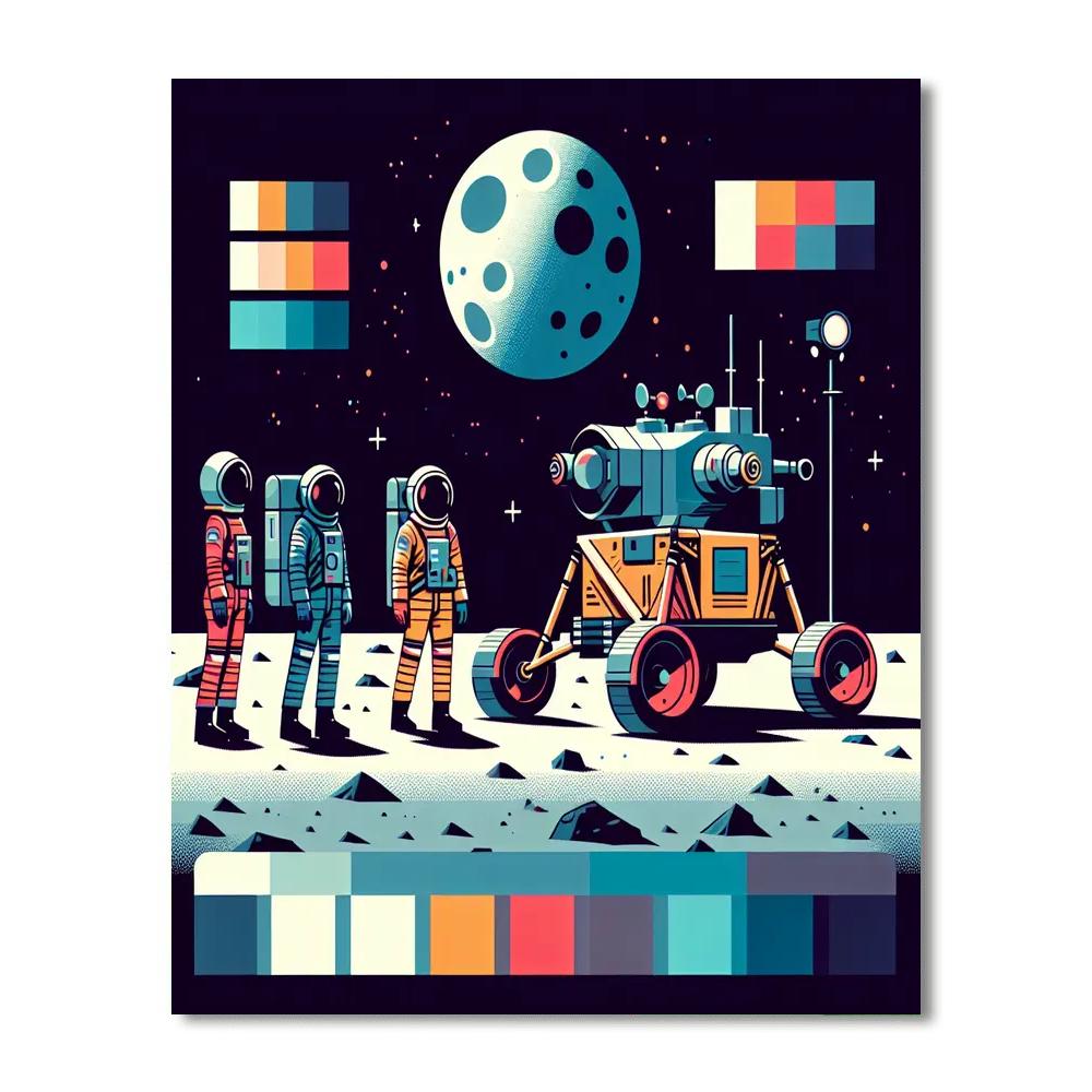 Moon Rover Mission DIY Paint By Numbers