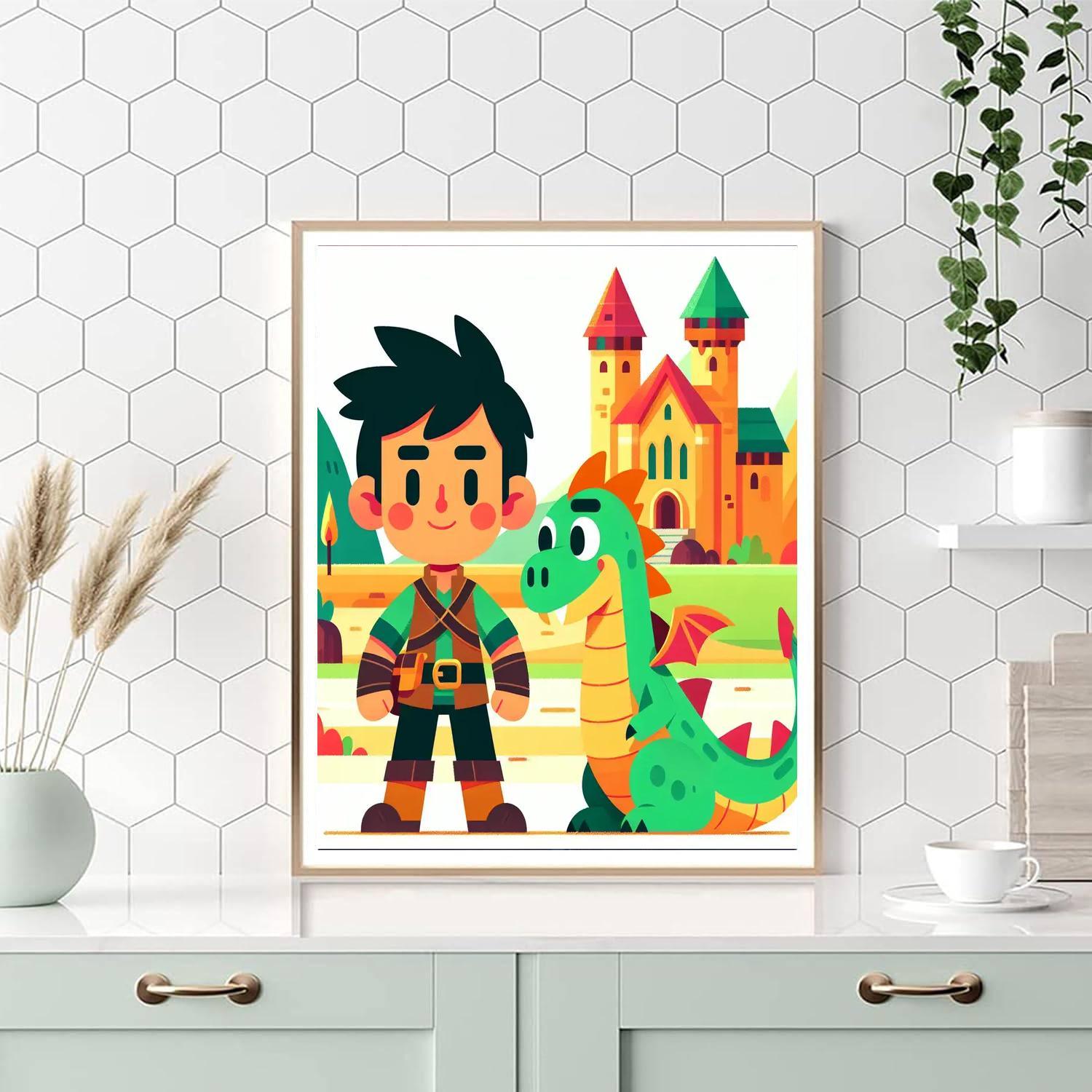 Medieval Dragon Tamer Paint By Number