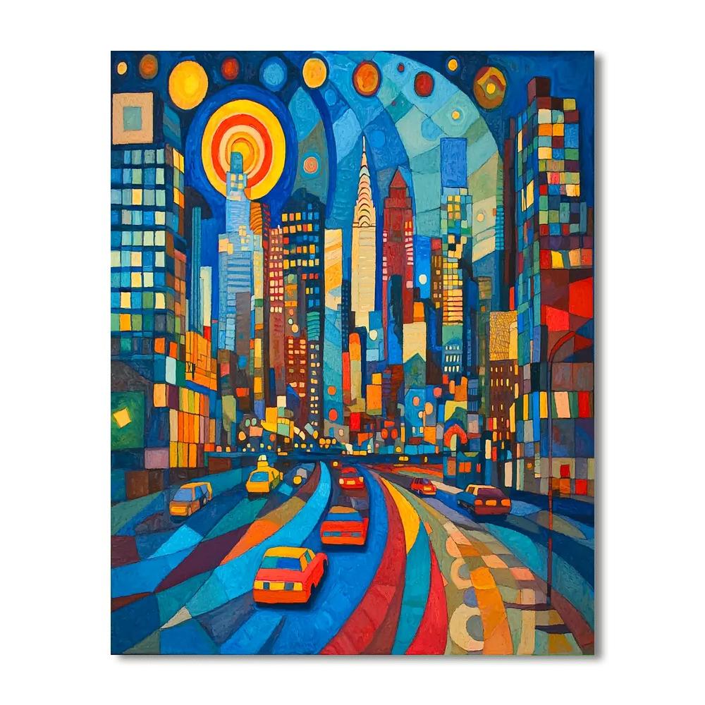 Wassily Kandinsky Inspired Abstract Cityscape Dazzle  Paint By Numbers
