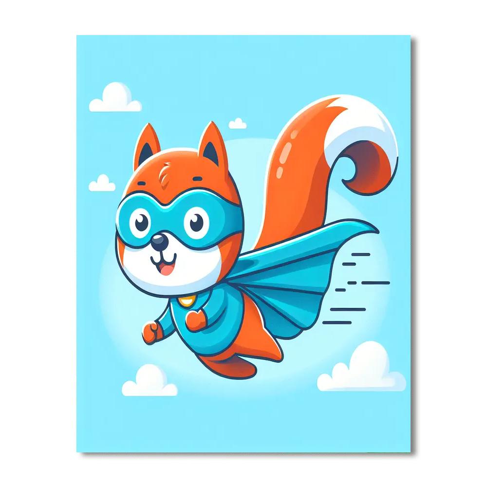 Superhero Squirrel Adventure Painting Number Kit