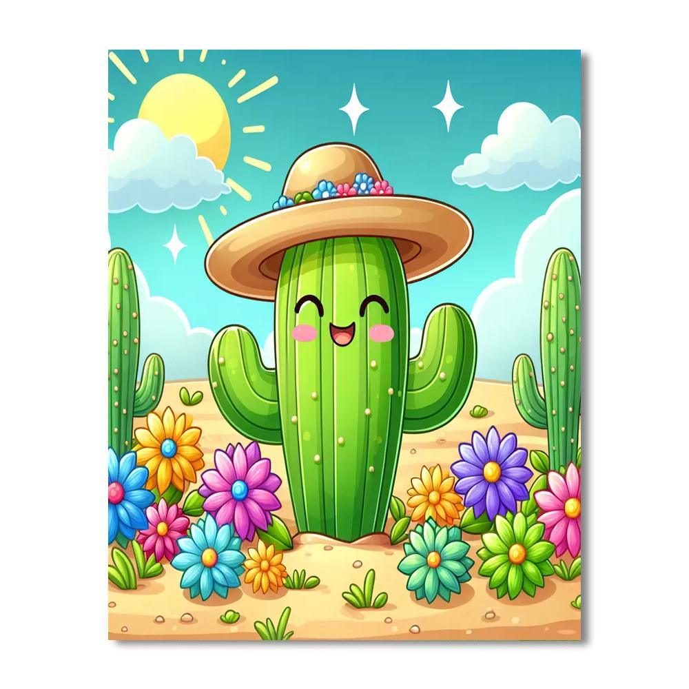 Whimsical Cactus Numbered Painting Kits