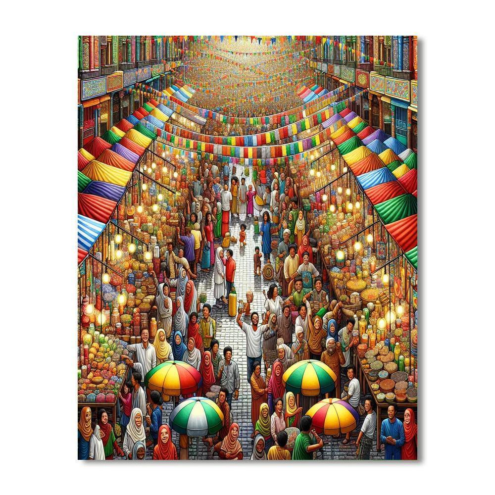 Charming Street Market DIY Paint By Numbers