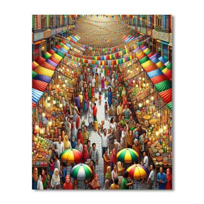 Charming Street Market DIY Paint By Numbers