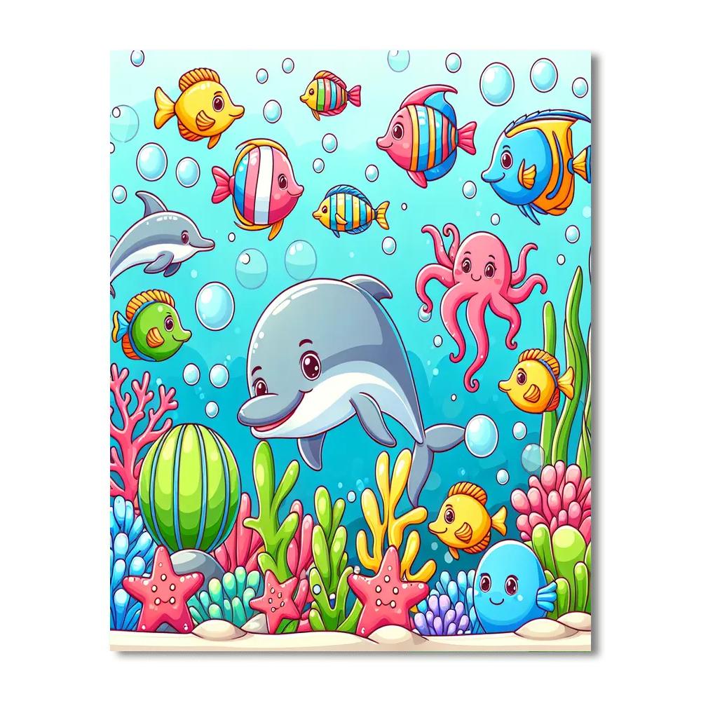 Silly Ocean Adventure Paint By Numbers Art