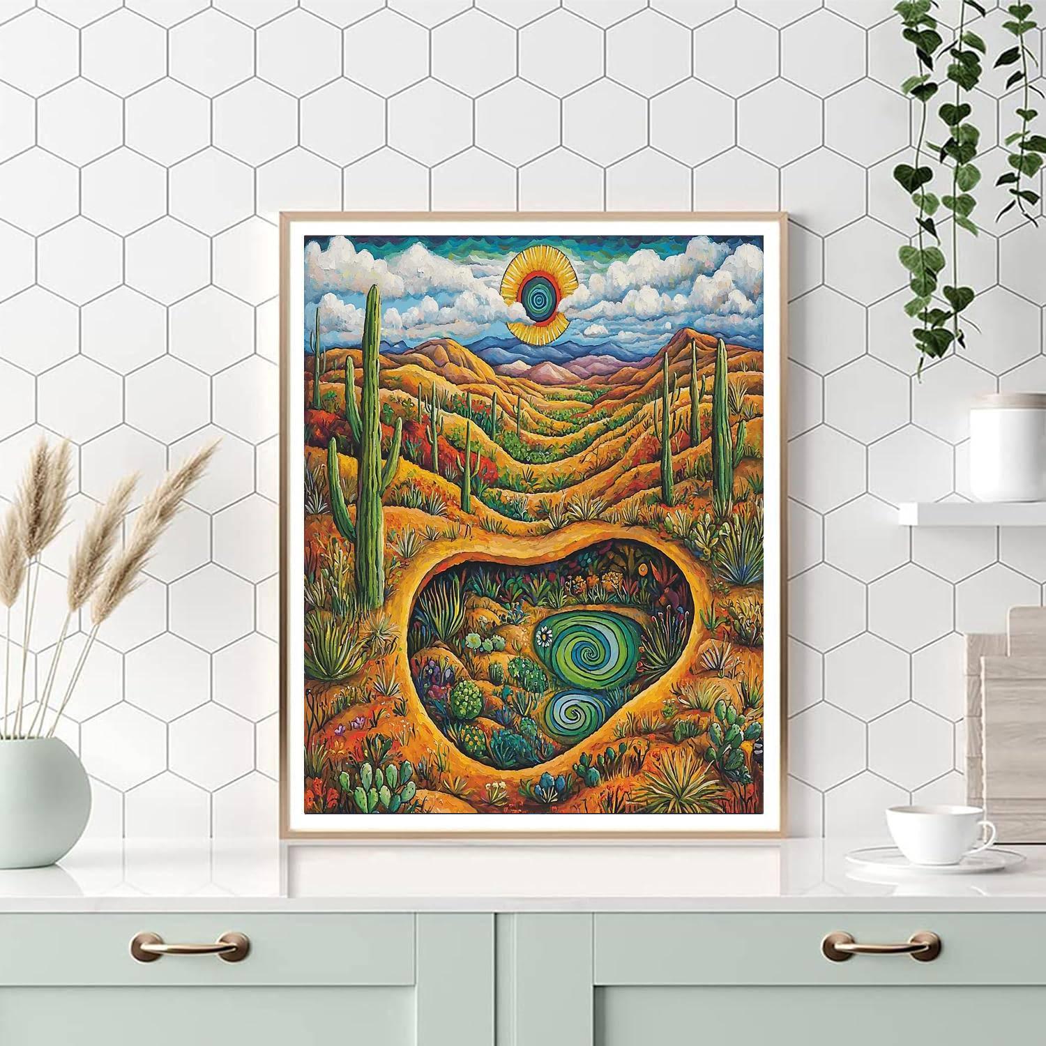 Frida Kahlo Inspired Illusions Of The Desert  Numbered Painting Kits