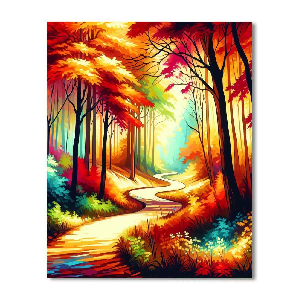 Bright Autumn Walk Paint By Number