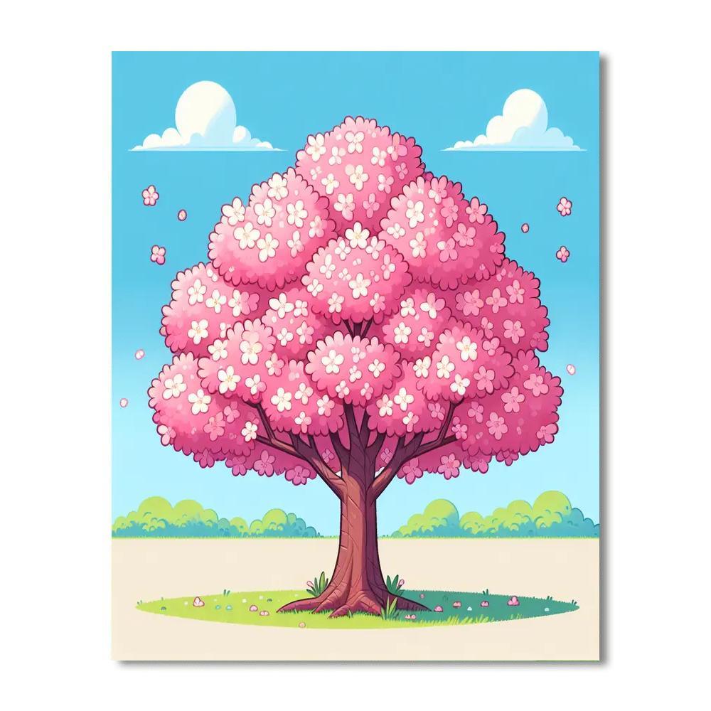 Charming Cherry Blossom Tree Paint By Number